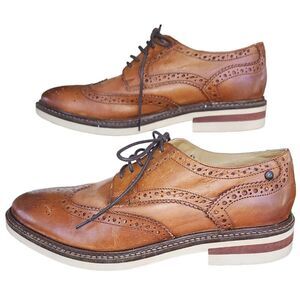 Base‎ London Mens Sz 9 EUR 42 Apsley Leather Wingtip Brogue Oxford Shoes Brown